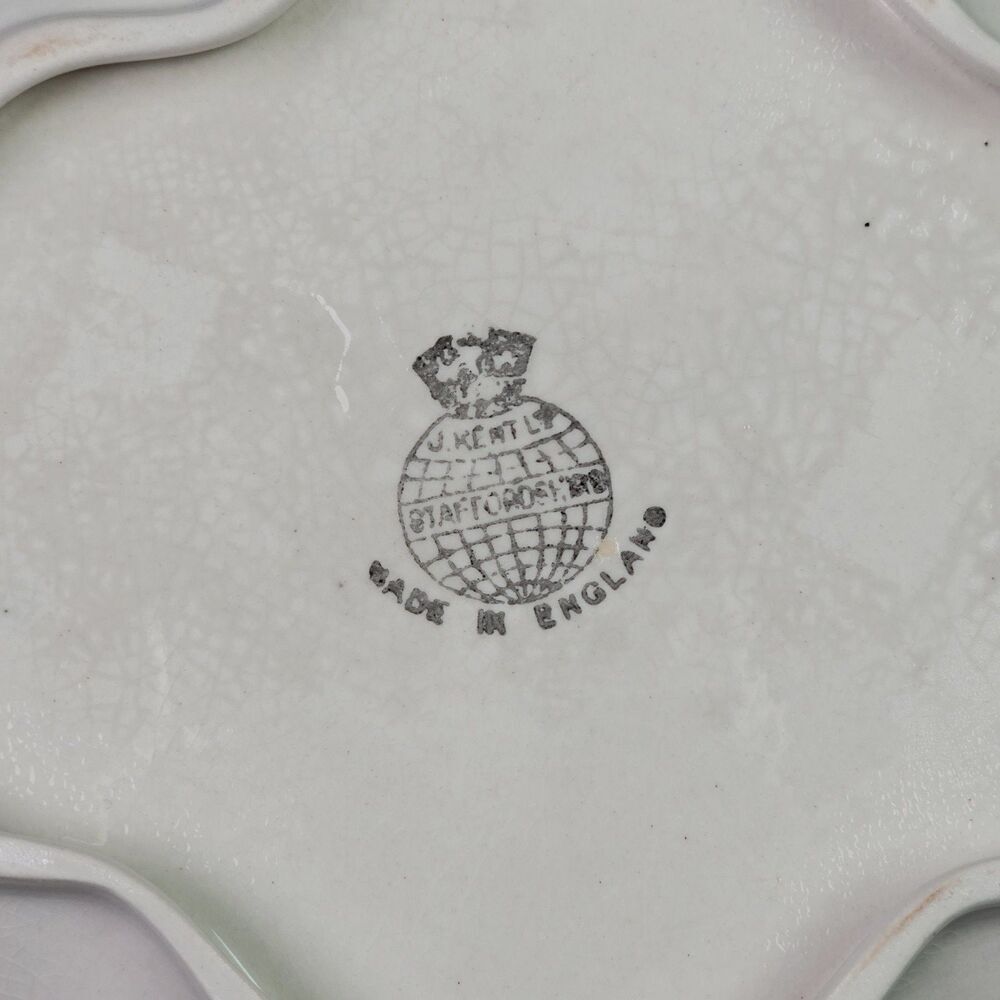 Vintage James Kent Old Foley Scalloped Porcelain Dish Pink Roses Gold Trim - Picture 12 of 12